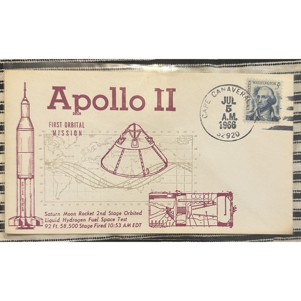 Apollo II First Orbital Mission Cover 1966  Cachet Space